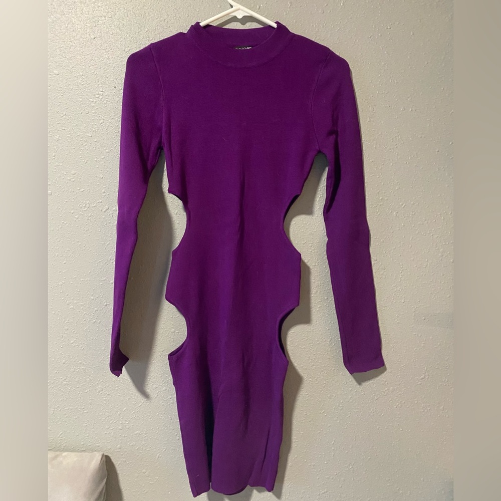 Sweater Mini Dress Medium Purple Fashion Nova - Picture 2 of 3